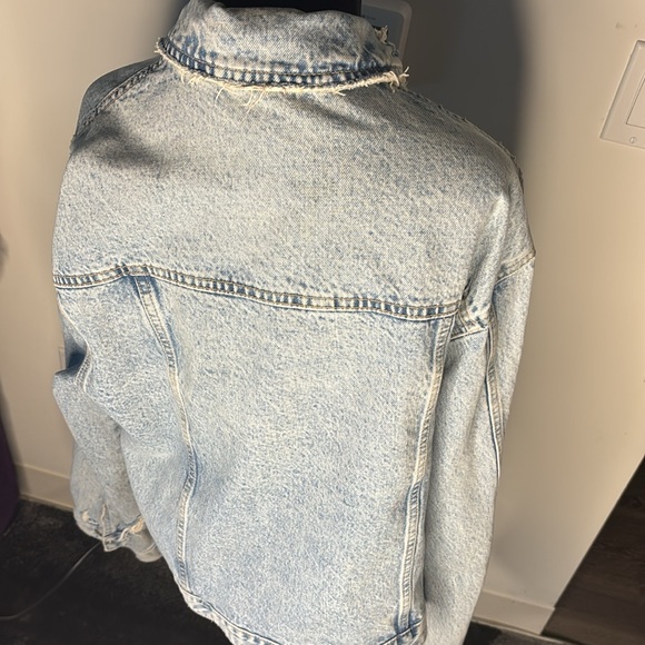 Zara Light Blue Denim Wash Jacket Size M-L - Picture 5 of 7